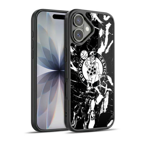 NBA Boston Celtics Black Marble Gel Armour Case For Apple iPhone 17