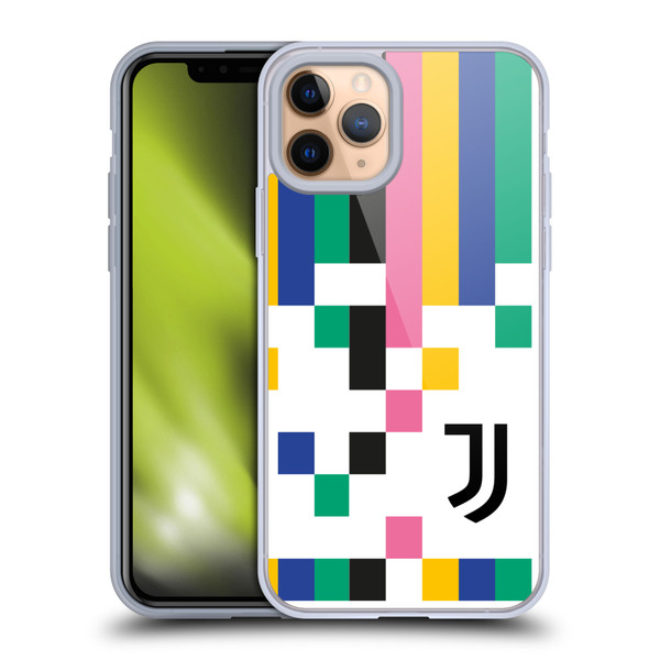Juventus Football Club Graphic Collection Pixel Pattern Soft Gel Case for Apple iPhone 11 Pro & MagSafe