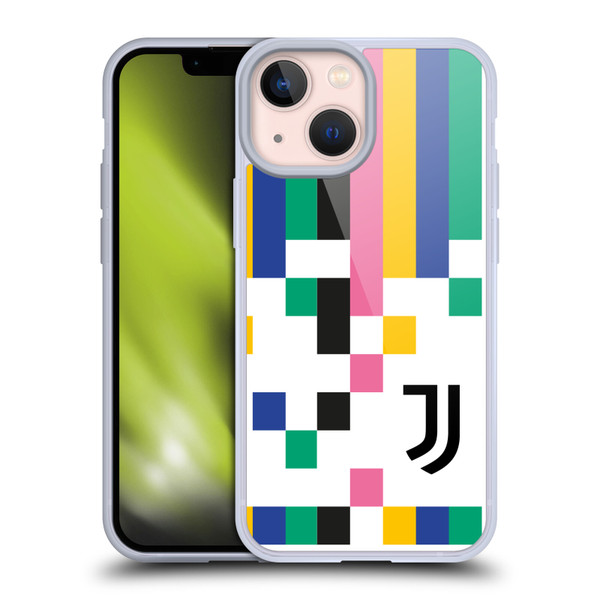 Juventus Football Club Graphic Collection Pixel Pattern Soft Gel Case for Apple iPhone 13 Mini