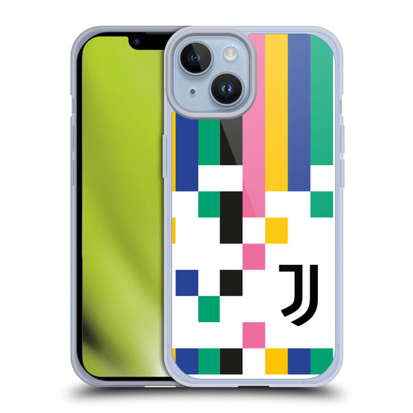 Juventus Football Club Graphic Collection Pixel Pattern Soft Gel Case for Apple iPhone 14