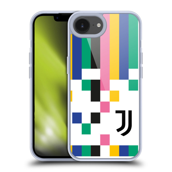 Juventus Football Club Graphic Collection Pixel Pattern Soft Gel Case for Apple iPhone 16e & MagSafe