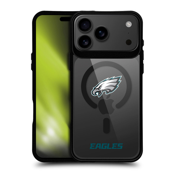 NFL Philadelphia Eagles Logo BLACK SHOCKPROOF BUMPER CASE COMPATIBLE WITH Apple iPhone 17 Pro Max & MAGSAFE