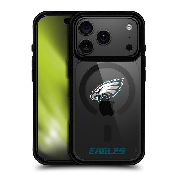 NFL Philadelphia Eagles Logo BLACK SHOCKPROOF BUMPER CASE COMPATIBLE WITH Apple iPhone 17 Pro & MAGSAFE