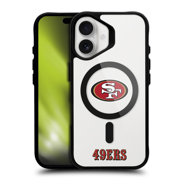 NFL San Francisco 49ers Logo BLACK SHOCKPROOF BUMPER CASE COMPATIBLE WITH Apple iPhone 16 & MAGSAFE