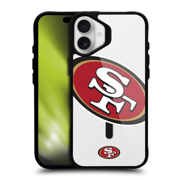 NFL San Francisco 49ers Oversized BLACK SHOCKPROOF BUMPER CASE COMPATIBLE WITH Apple iPhone 16 Plus & MAGSAFE