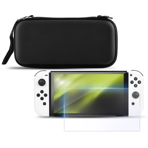 Head Case Designs BLACK HARD STORAGE TRAVEL CARRY CASE AND SCREEN PROTECTOR FOR Nintendo Switch