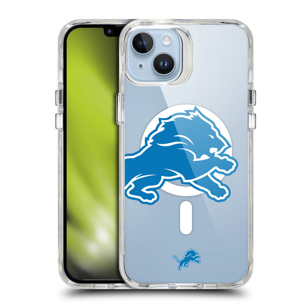 NFL Detroit Lions Oversized SHOCKPROOF BUMPER CASE COMPATIBLE WITH Apple iPhone 14 Plus & MAGSAFE