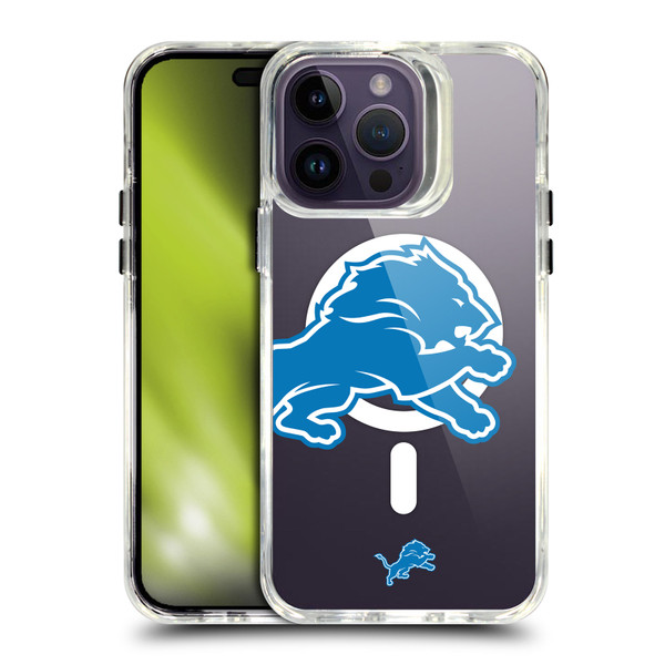 NFL Detroit Lions Oversized SHOCKPROOF BUMPER CASE COMPATIBLE WITH Apple iPhone 14 Pro Max & MAGSAFE