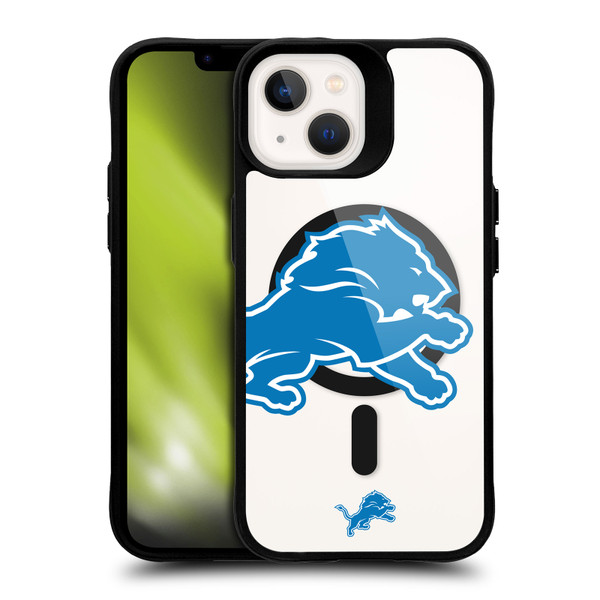 NFL Detroit Lions Oversized BLACK SHOCKPROOF BUMPER CASE COMPATIBLE WITH Apple iPhone 13 & MAGSAFE