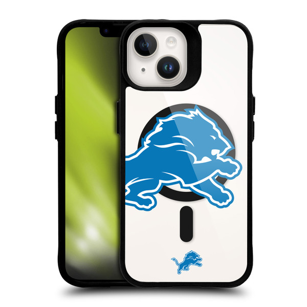 NFL Detroit Lions Oversized BLACK SHOCKPROOF BUMPER CASE COMPATIBLE WITH Apple iPhone 14 & MAGSAFE