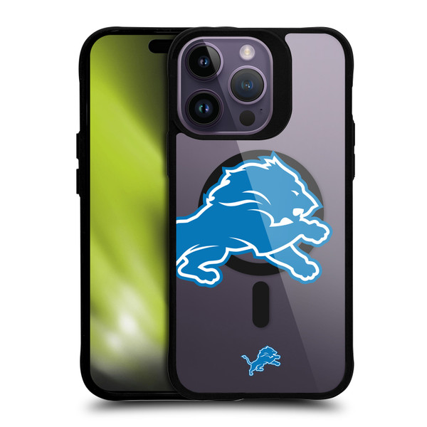 NFL Detroit Lions Oversized BLACK SHOCKPROOF BUMPER CASE COMPATIBLE WITH Apple iPhone 14 Pro Max & MAGSAFE