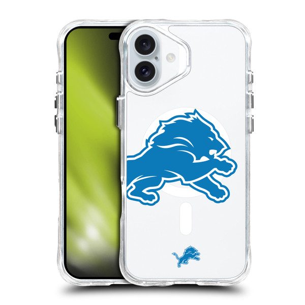 NFL Detroit Lions Oversized SHOCKPROOF BUMPER CASE COMPATIBLE WITH Apple iPhone 16 Plus & MAGSAFE