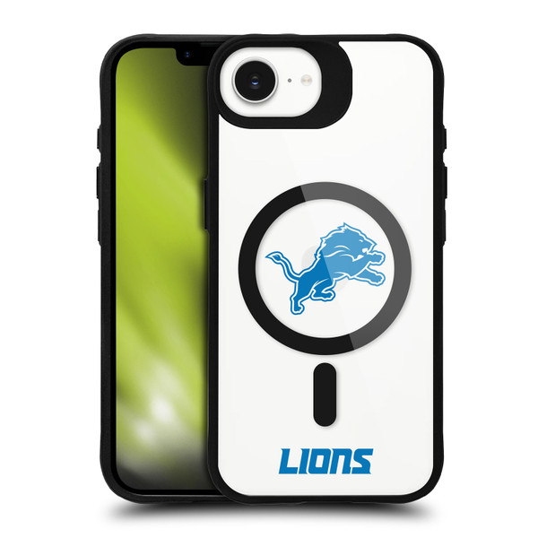 NFL Detroit Lions Logo BLACK SHOCKPROOF BUMPER CASE COMPATIBLE WITH Apple iPhone 16e / Apple iPhone 17e & MAGSAFE