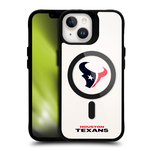 NFL Houston Texans Logo BLACK SHOCKPROOF BUMPER CASE COMPATIBLE WITH Apple iPhone 14 & MAGSAFE