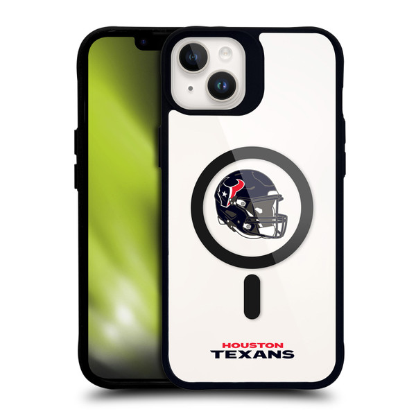 NFL Houston Texans Helmet Logotype BLACK SHOCKPROOF BUMPER CASE COMPATIBLE WITH Apple iPhone 14 Plus & MAGSAFE