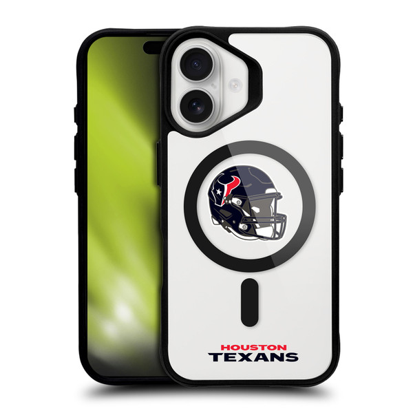 NFL Houston Texans Helmet Logotype BLACK SHOCKPROOF BUMPER CASE COMPATIBLE WITH Apple iPhone 16 & MAGSAFE