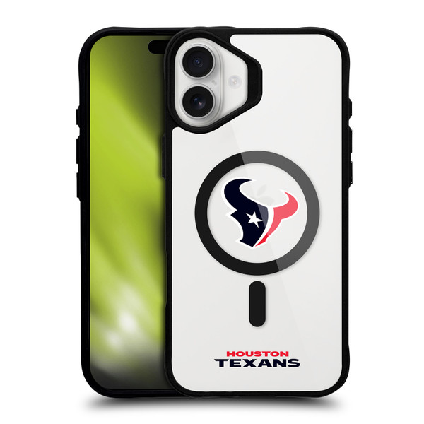 NFL Houston Texans Logo BLACK SHOCKPROOF BUMPER CASE COMPATIBLE WITH Apple iPhone 16 Plus & MAGSAFE