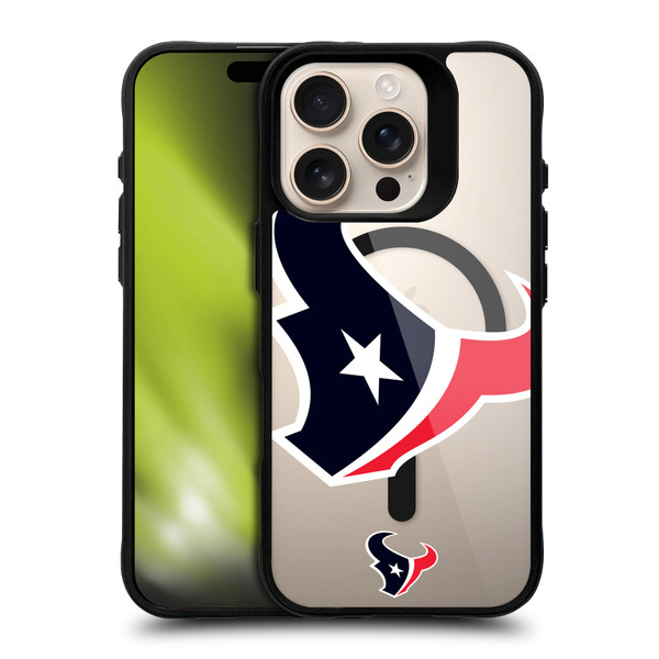 NFL Houston Texans Oversized BLACK SHOCKPROOF BUMPER CASE COMPATIBLE WITH Apple iPhone 16 Pro & MAGSAFE