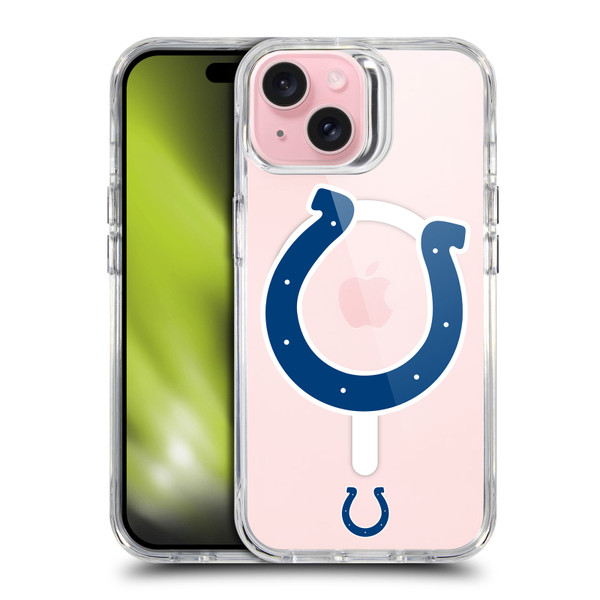NFL Indianapolis Colts Oversized SHOCKPROOF BUMPER CASE COMPATIBLE WITH Apple iPhone 15 & MAGSAFE