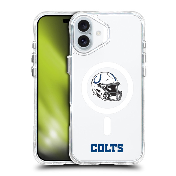 NFL Indianapolis Colts Helmet Logotype SHOCKPROOF BUMPER CASE COMPATIBLE WITH Apple iPhone 16 Plus & MAGSAFE
