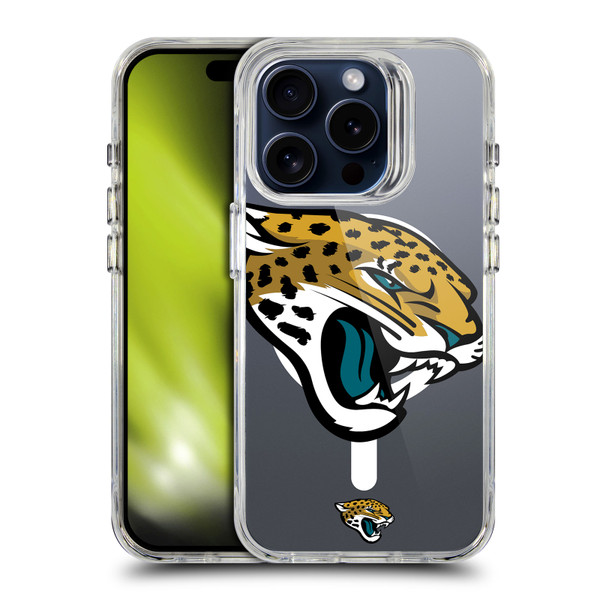 NFL Jacksonville Jaguars Oversized SHOCKPROOF BUMPER CASE COMPATIBLE WITH Apple iPhone 15 Pro & MAGSAFE