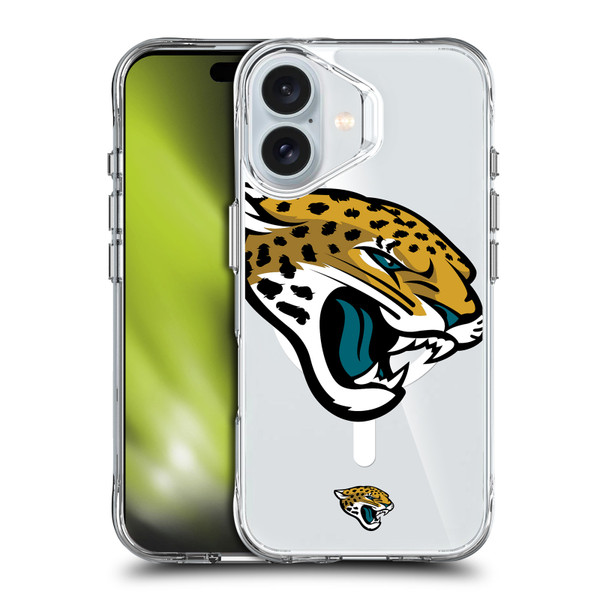 NFL Jacksonville Jaguars Oversized SHOCKPROOF BUMPER CASE COMPATIBLE WITH Apple iPhone 16 & MAGSAFE