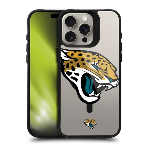 NFL Jacksonville Jaguars Oversized BLACK SHOCKPROOF BUMPER CASE COMPATIBLE WITH Apple iPhone 15 Pro Max & MAGSAFE