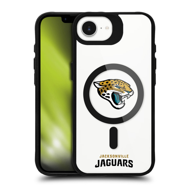 NFL Jacksonville Jaguars Logo BLACK SHOCKPROOF BUMPER CASE COMPATIBLE WITH Apple iPhone 16e / Apple iPhone 17e & MAGSAFE