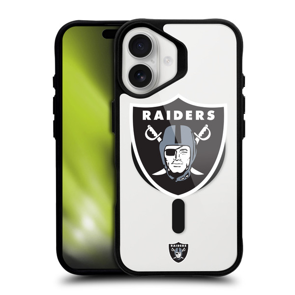 NFL Las Vegas Raiders Oversized BLACK SHOCKPROOF BUMPER CASE COMPATIBLE WITH Apple iPhone 16 & MAGSAFE