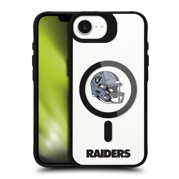 NFL Las Vegas Raiders Helmet Logotype BLACK SHOCKPROOF BUMPER CASE COMPATIBLE WITH Apple iPhone 16e / Apple iPhone 17e & MAGSAFE