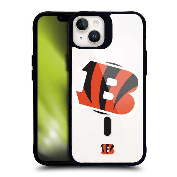NFL Cincinnati Bengals Oversized BLACK SHOCKPROOF BUMPER CASE COMPATIBLE WITH Apple iPhone 14 Plus & MAGSAFE