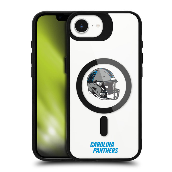 NFL Carolina Panthers Helmet Logotype BLACK SHOCKPROOF BUMPER CASE COMPATIBLE WITH Apple iPhone 16e / Apple iPhone 17e & MAGSAFE