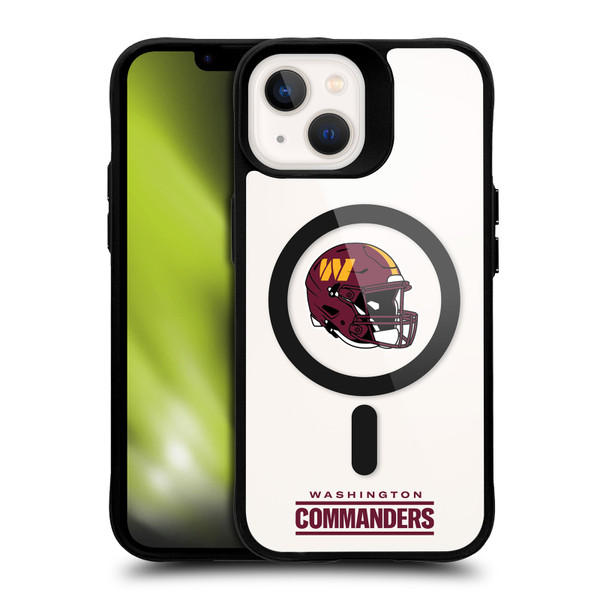 NFL Washington Commanders Helmet Logotype BLACK SHOCKPROOF BUMPER CASE COMPATIBLE WITH Apple iPhone 13 & MAGSAFE
