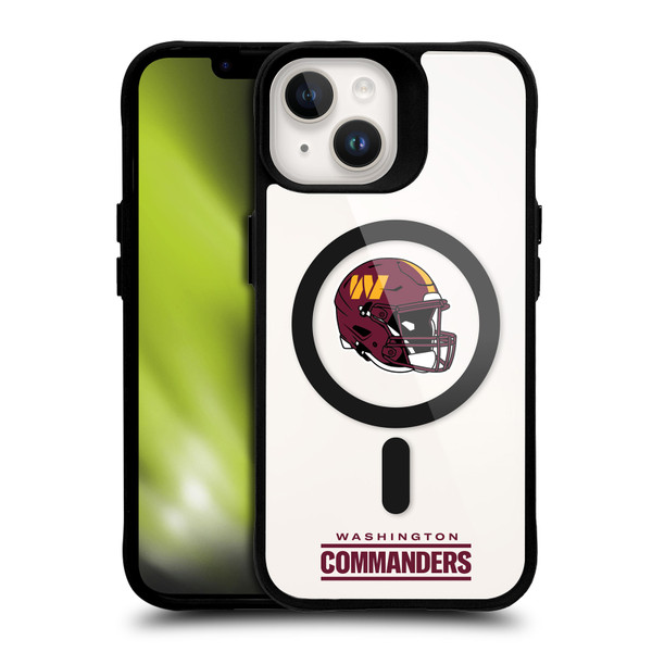 NFL Washington Commanders Helmet Logotype BLACK SHOCKPROOF BUMPER CASE COMPATIBLE WITH Apple iPhone 14 & MAGSAFE