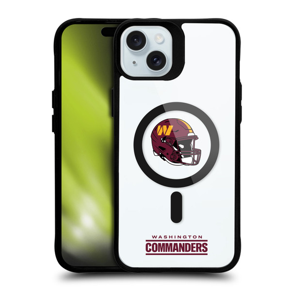 NFL Washington Commanders Helmet Logotype BLACK SHOCKPROOF BUMPER CASE COMPATIBLE WITH Apple iPhone 15 Plus & MAGSAFE