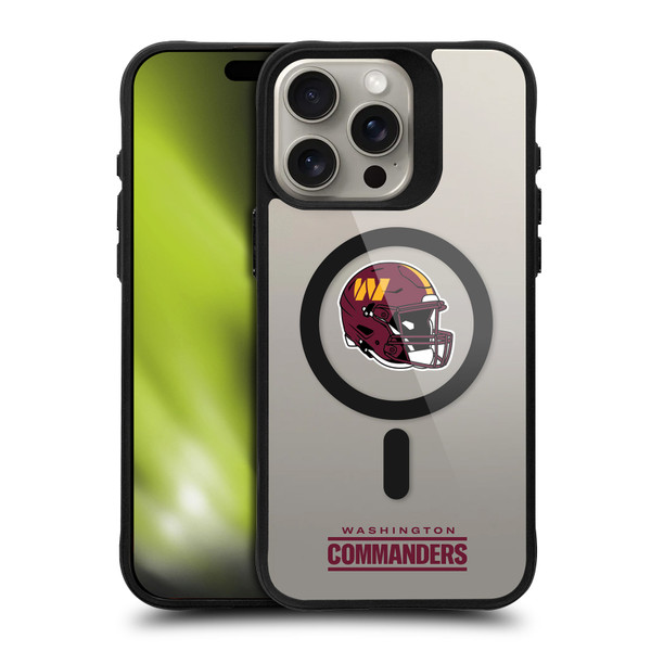 NFL Washington Commanders Helmet Logotype BLACK SHOCKPROOF BUMPER CASE COMPATIBLE WITH Apple iPhone 15 Pro Max & MAGSAFE