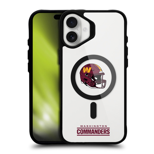 NFL Washington Commanders Helmet Logotype BLACK SHOCKPROOF BUMPER CASE COMPATIBLE WITH Apple iPhone 16 Plus & MAGSAFE