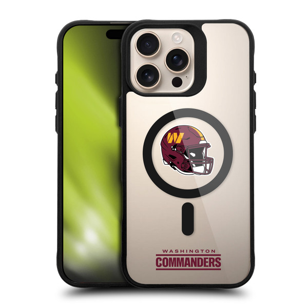 NFL Washington Commanders Helmet Logotype BLACK SHOCKPROOF BUMPER CASE COMPATIBLE WITH Apple iPhone 16 Pro Max & MAGSAFE