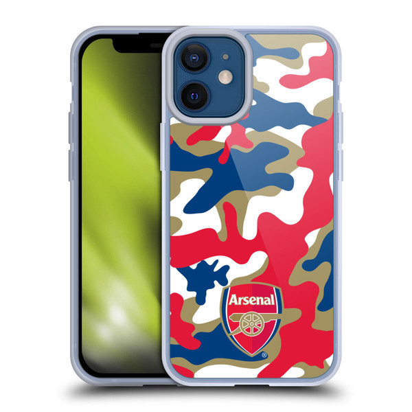 Arsenal FC Crest Patterns Camouflage Soft Gel Case for Apple iPhone 12 Mini & MagSafe