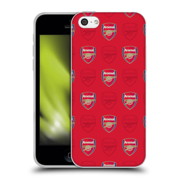 Arsenal FC Crest Patterns Red Soft Gel Case for Apple iPhone 5c