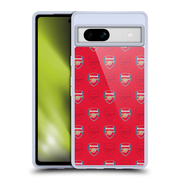 Arsenal FC Crest Patterns Red Soft Gel Case for Google Pixel 7a