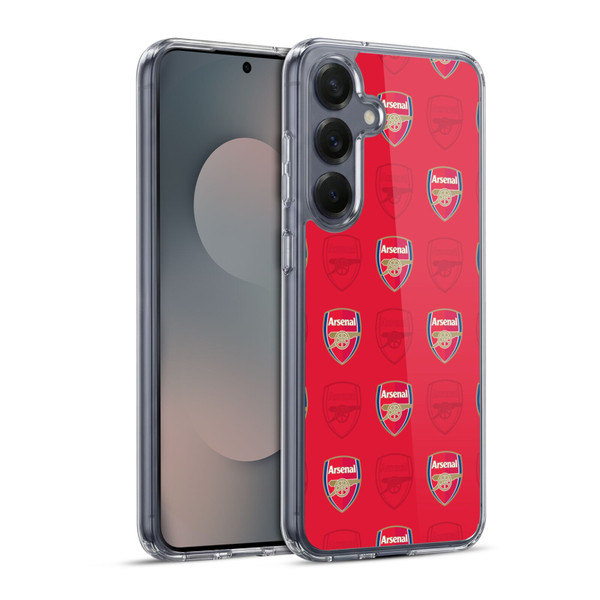 Arsenal FC Crest Patterns Red Soft Gel Case for Samsung Galaxy S25+ & MagSafe