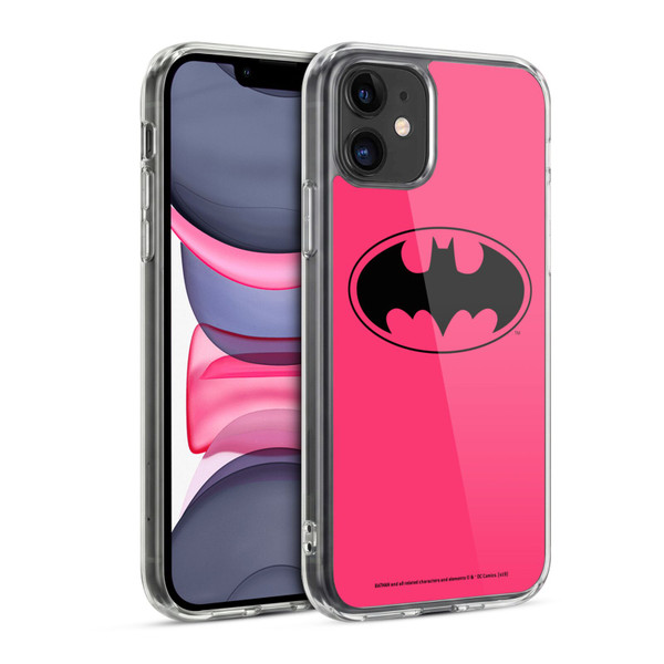 Batman DC Comics Logos Pink Soft Gel Case for Apple iPhone 11