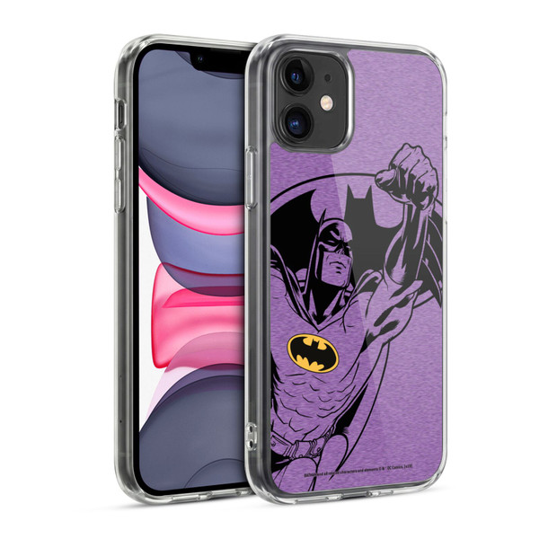 Batman DC Comics Logos Purple Soft Gel Case for Apple iPhone 11
