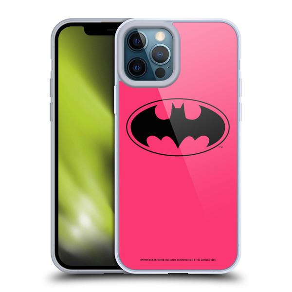 Batman DC Comics Logos Pink Soft Gel Case for Apple iPhone 12 Pro Max & MagSafe
