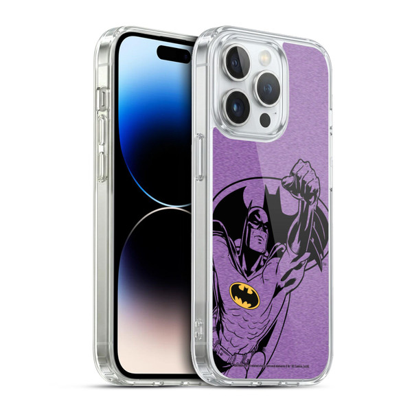 Batman DC Comics Logos Purple Soft Gel Case for Apple iPhone 13 Pro & MagSafe
