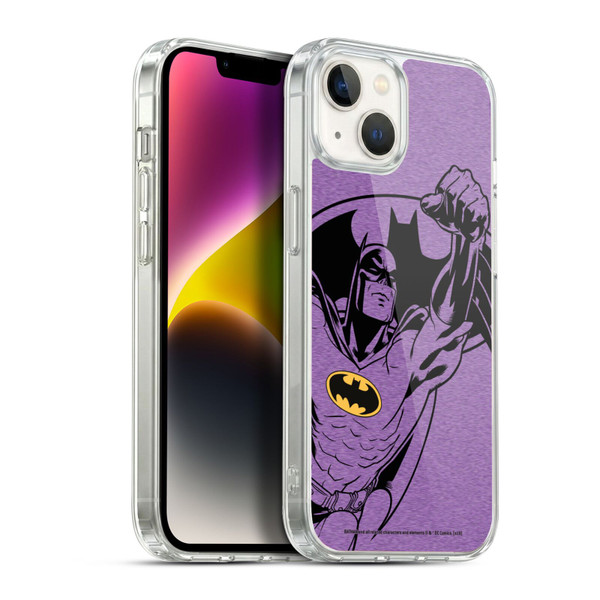Batman DC Comics Logos Purple Soft Gel Case for Apple iPhone 14 Plus & MagSafe