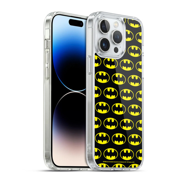 Batman DC Comics Logos Patterns Soft Gel Case for Apple iPhone 14 Pro Max & MagSafe