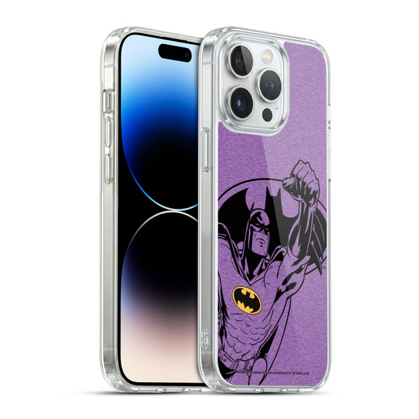 Batman DC Comics Logos Purple Soft Gel Case for Apple iPhone 14 Pro Max & MagSafe