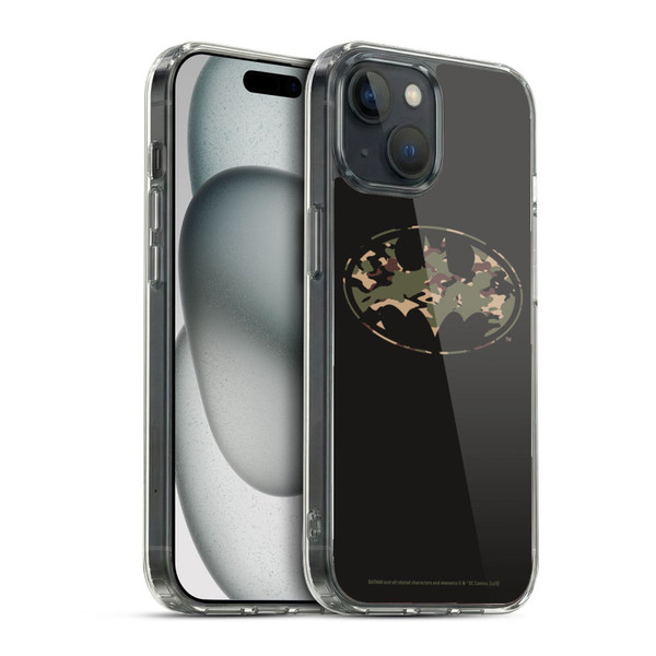 Batman DC Comics Logos Camouflage Soft Gel Case for Apple iPhone 15 & MagSafe